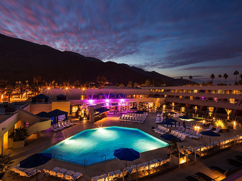 Zoso Hotel pool at night